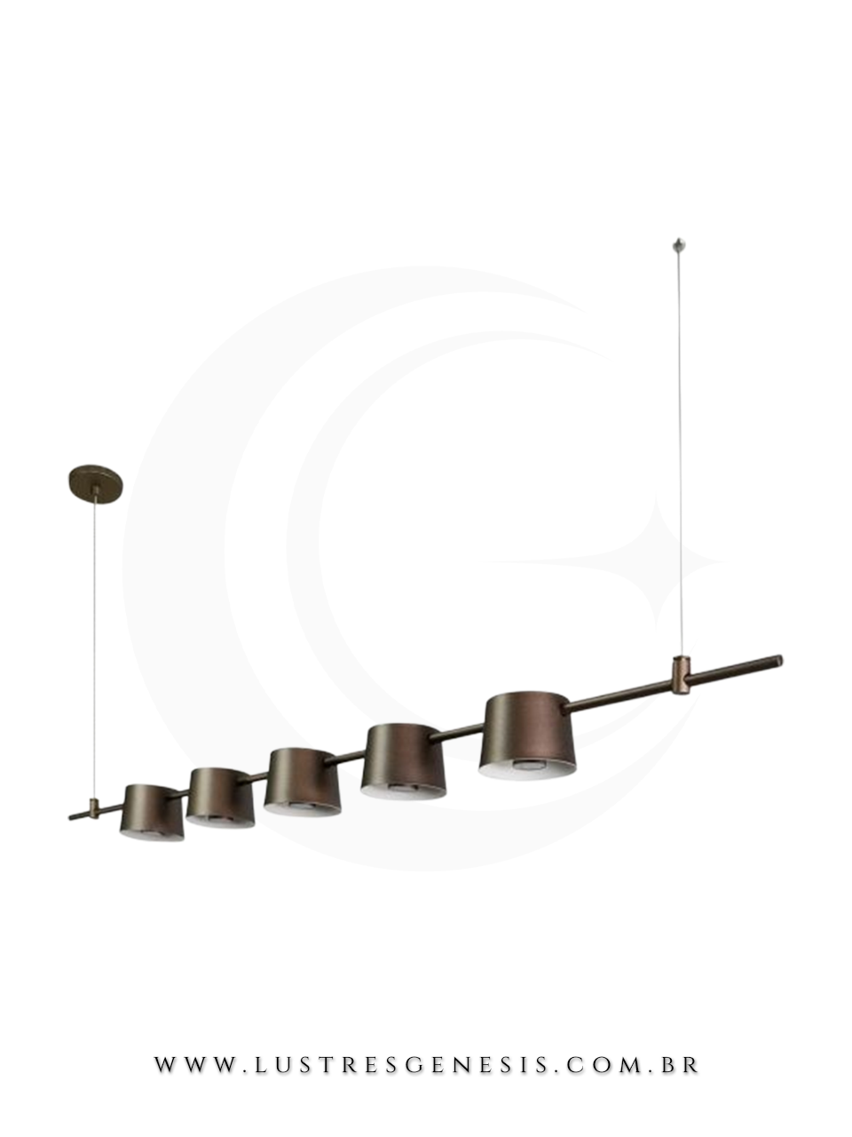 Pendente de Teto Nina B5 Aluminio LED Integrado Lustre para Mesa de Jantar, Balcao de Cozinha, Bancada Area Gourmet e Quarto Casal
